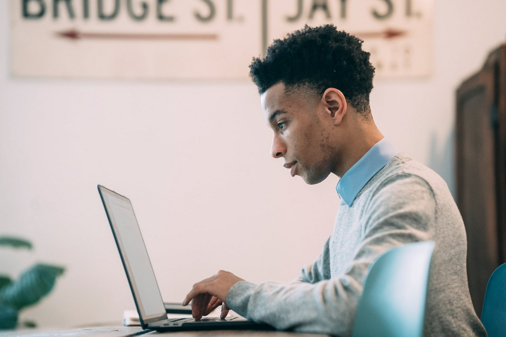 man with a laptop